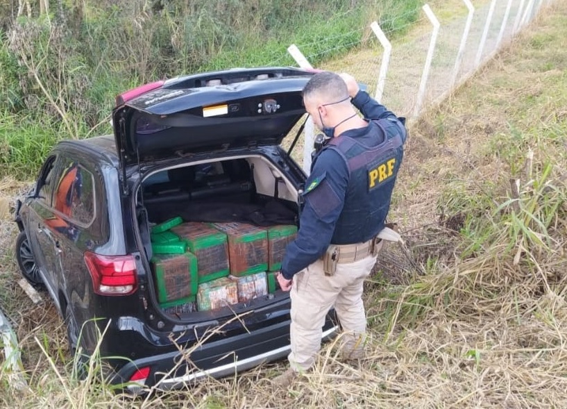 PRF apreende 607 Kg de maconha na BR-277 em Palmeira.
